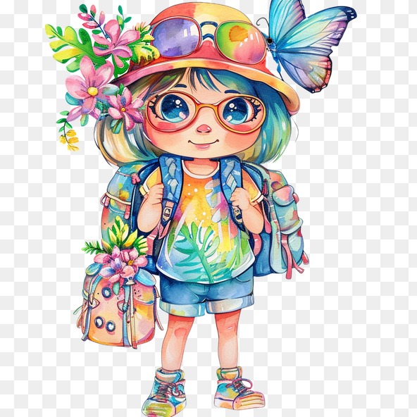 spring girl clipart