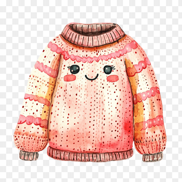 Cute Pink Watercolor Sweater Clipart