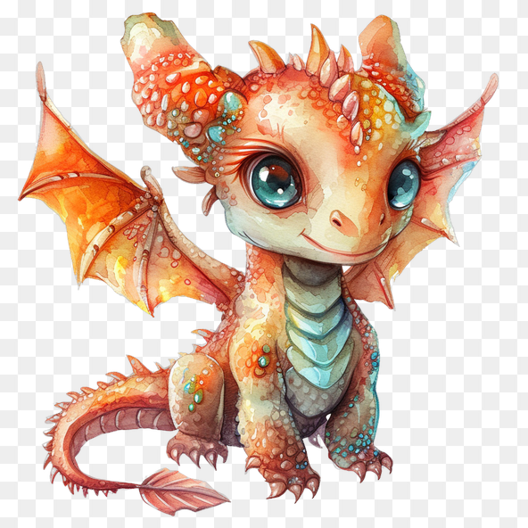 cute baby dragon clipart