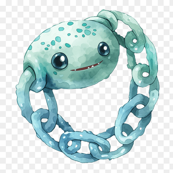 Cute Monster Chain Clipart
