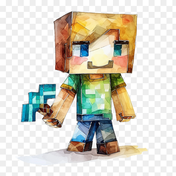 watercolor Minecraft clipart