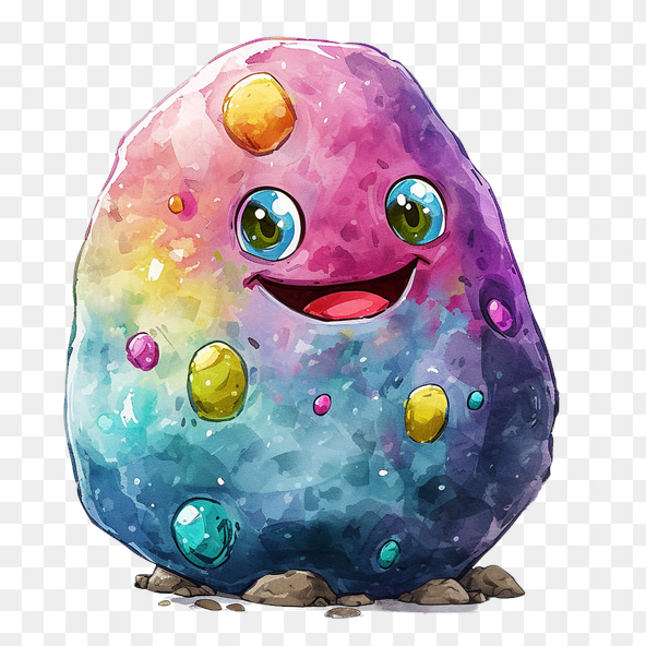watercolor colorful rock clipart
