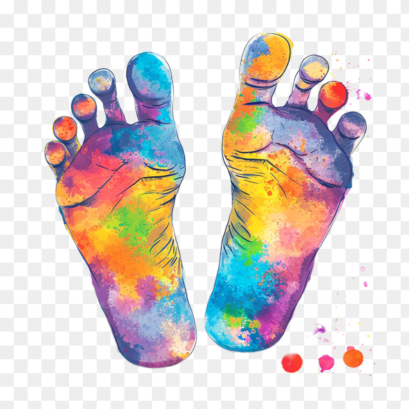 Colorful Footprints clipart