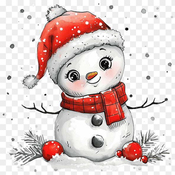 Adorable Christmas Snowman Clipart