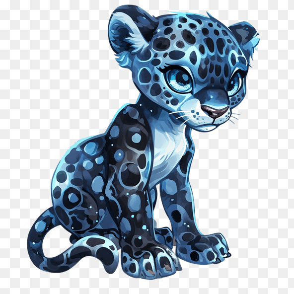 Blue Jaguar Cub Clipart