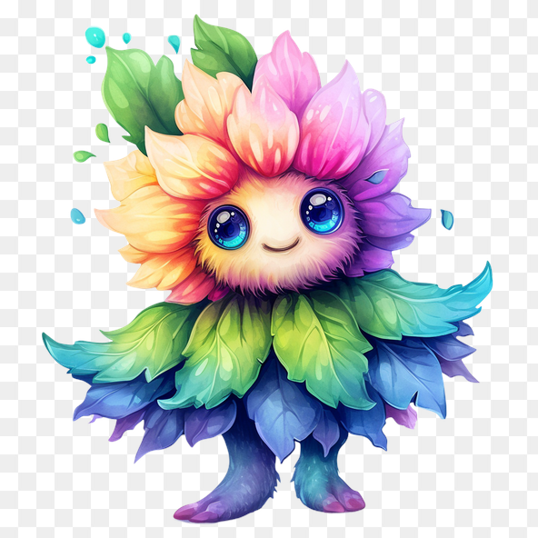 kawaii flower clipart