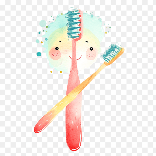 watercolor toothbrush clipart