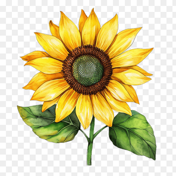 Transparent background sunflower clipart