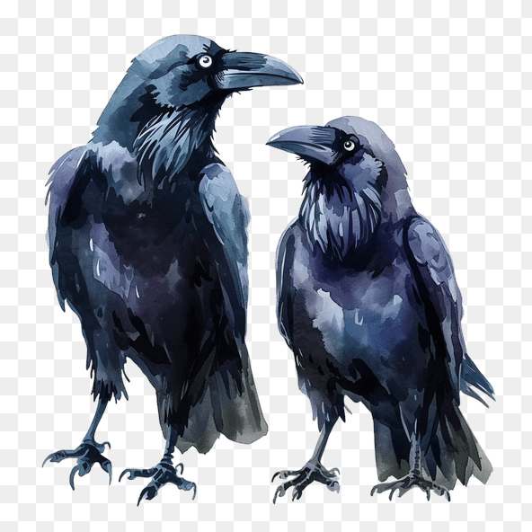 Watercolor Raven Clipart