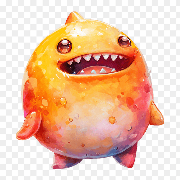 orange monster clipart