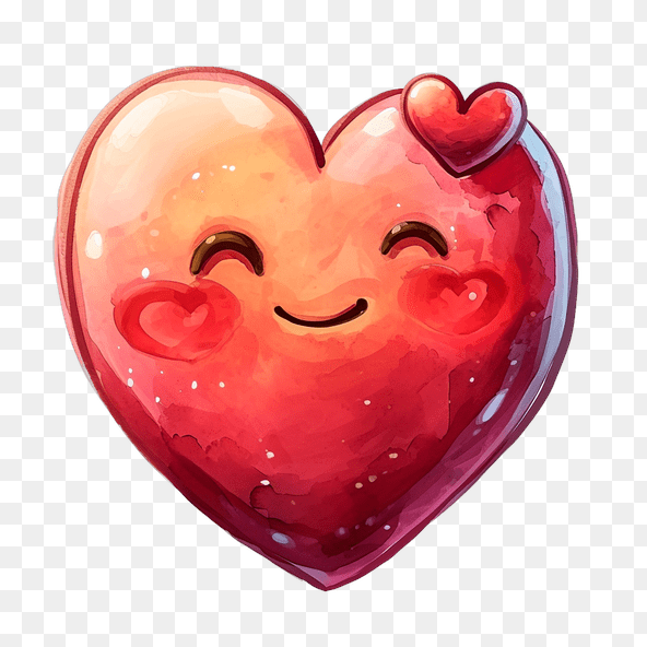kawaii Watercolor Heart Clipart
