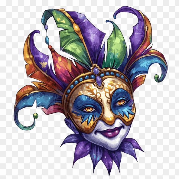 Colorful Venetian Carnival Mask Clipart