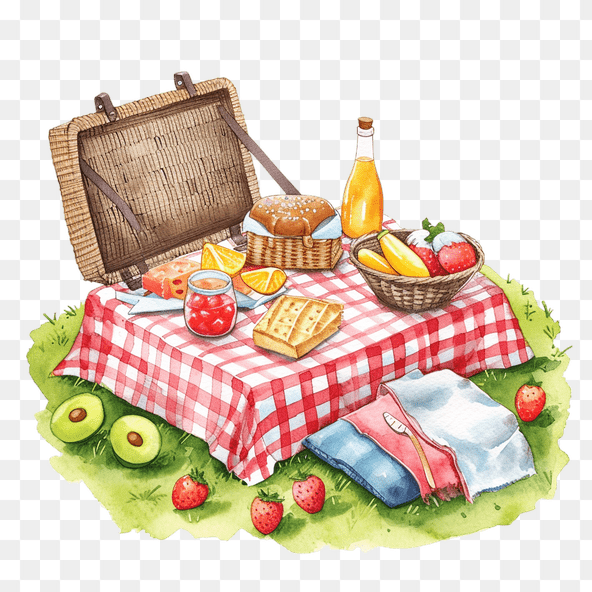 Healthy Picnic Basket Clipart