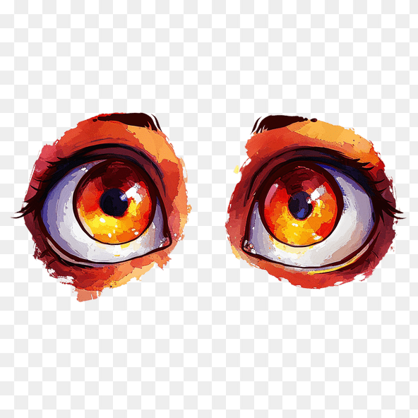 Orange Eyes Watercolor Clipart