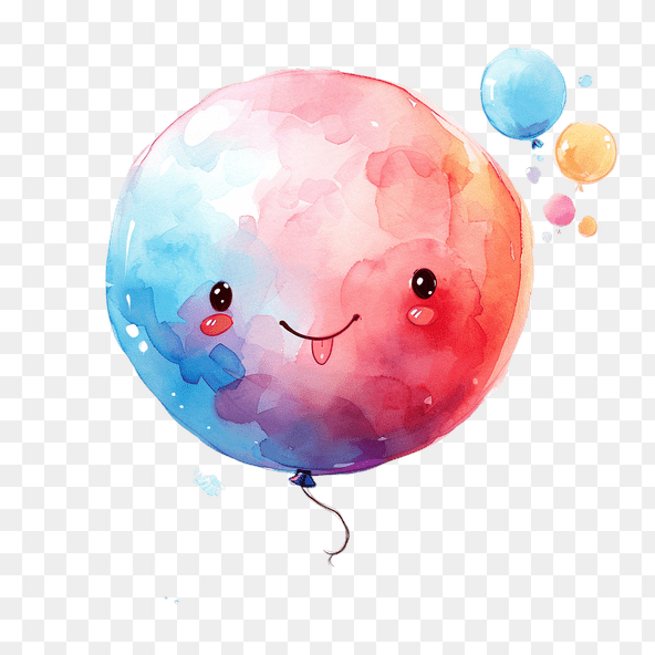 Cute Watercolor Balloon Clipart