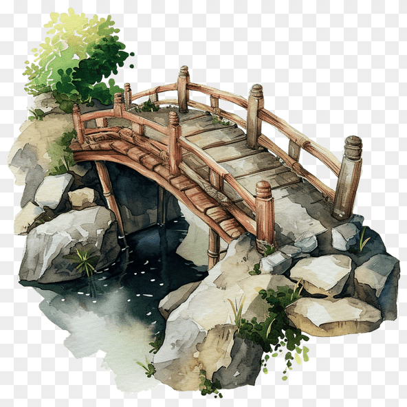 japanese bridge clipart