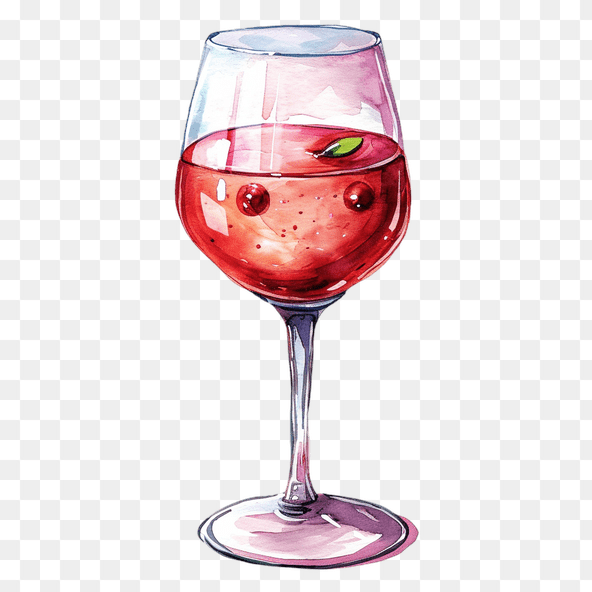 Cranberry Wine Glass Clipart