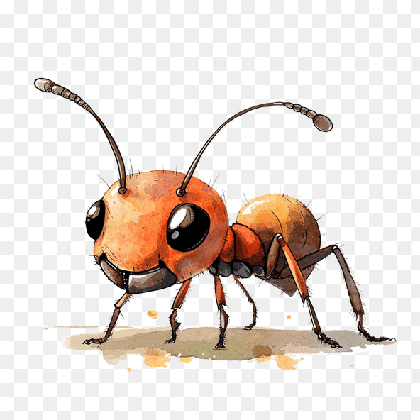 Cute Cartoon Red Ant Clipart