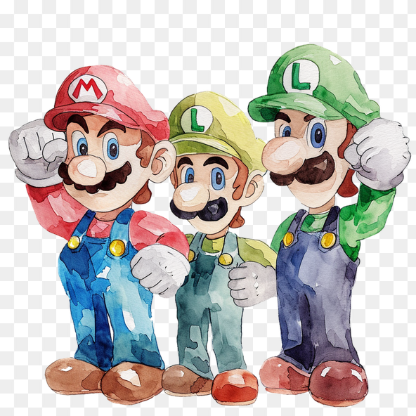 Super Mario Brothers Watercolor clipart