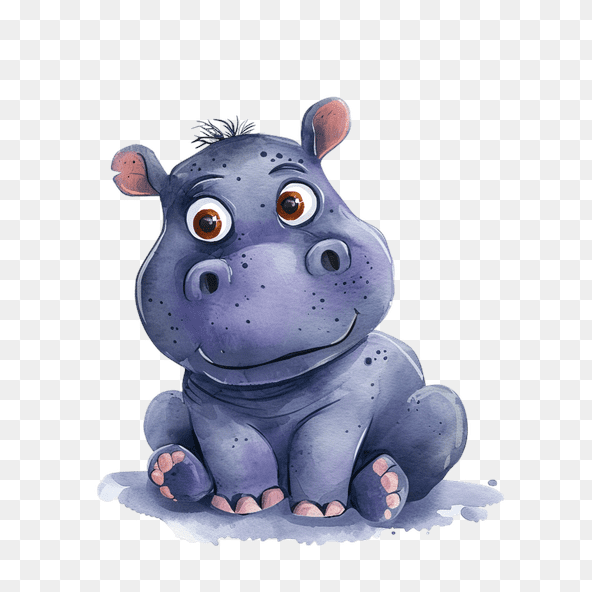 happy hippo clipart