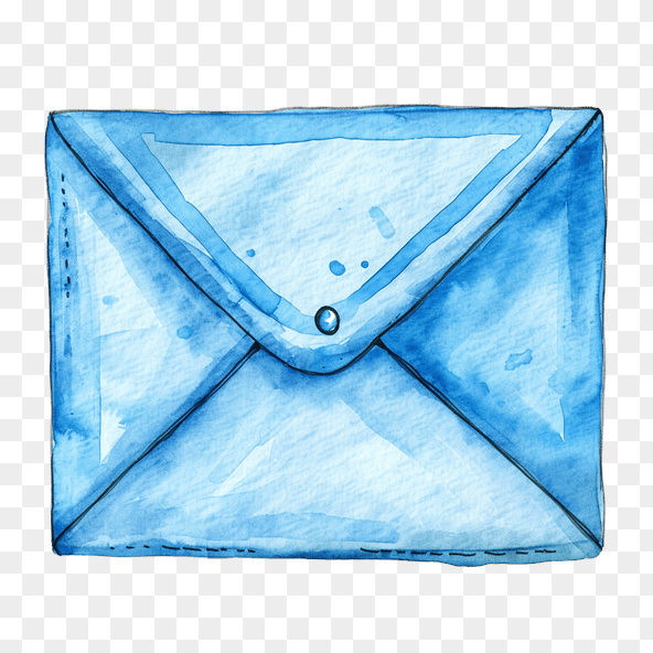 watercolor blue envelope clipart