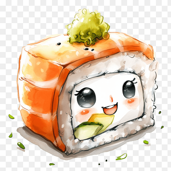kawaii sushi clipart
