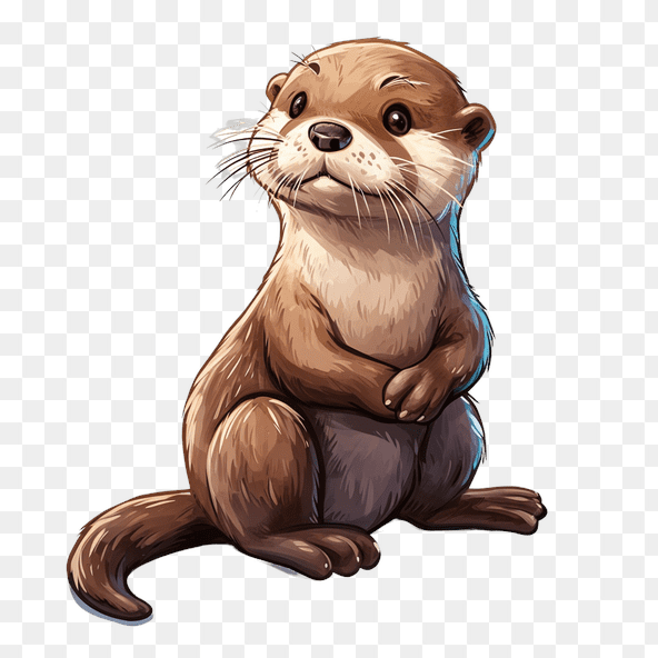 smart otter clipart