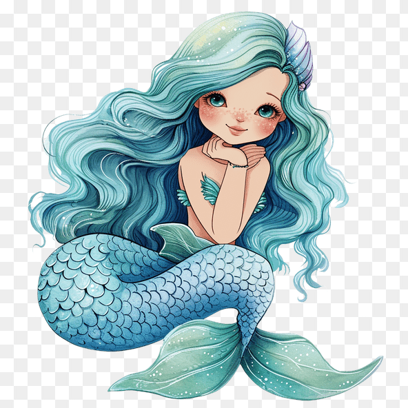 Cute Mermaid Girl Clipart