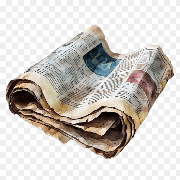 Rolled Up Old Newspaper Clipart