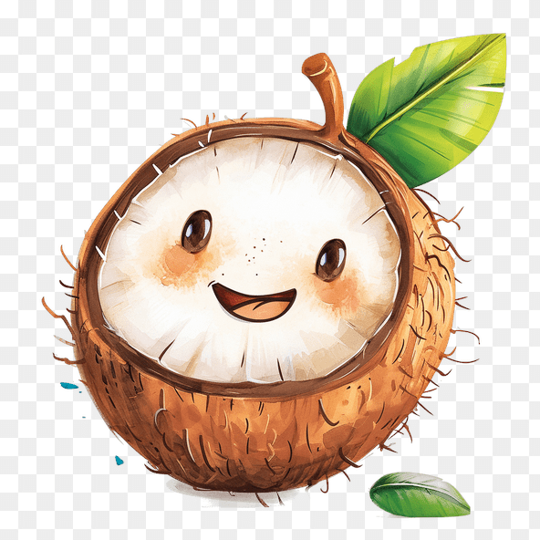 kawaii coconut clipart