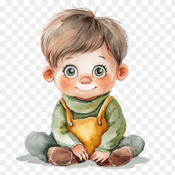Cute Baby Boy Watercolor Clipart