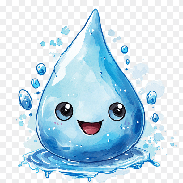 kawaii water drop clipart