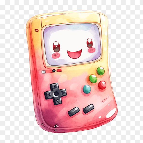 Cute Watercolor Hand Drawn Game Console Clipart