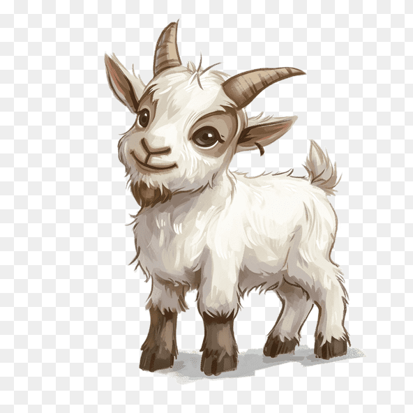white goat cartoon clipart