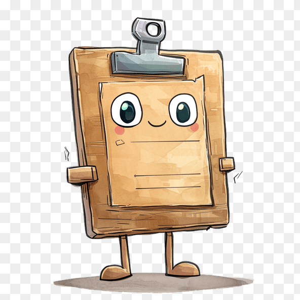 Cute Clipboard Character Clipart