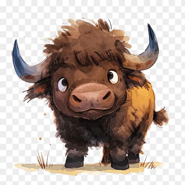 Cute Baby Buffalo Clipart