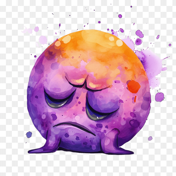 Sad Watercolor Blob Clipart