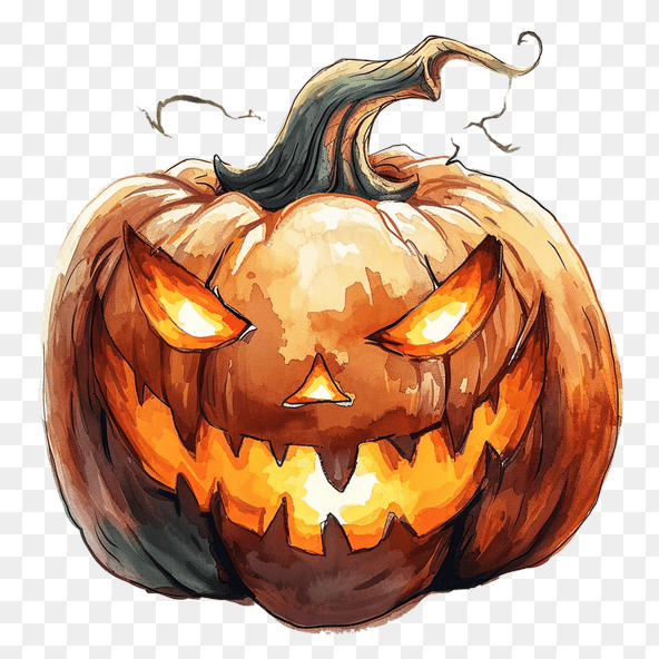 watercolor halloween pumpkin illustration clipart