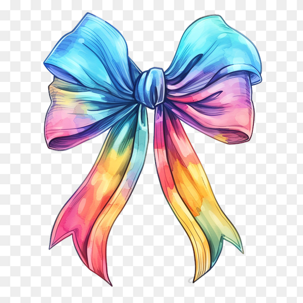 rainbow bow clipart