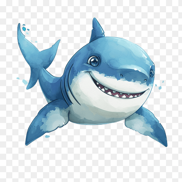 cute shark clipart