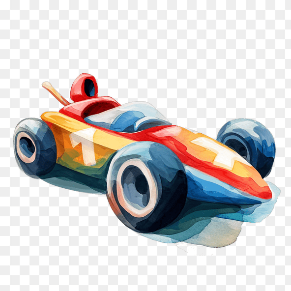 watercolor race car clipart