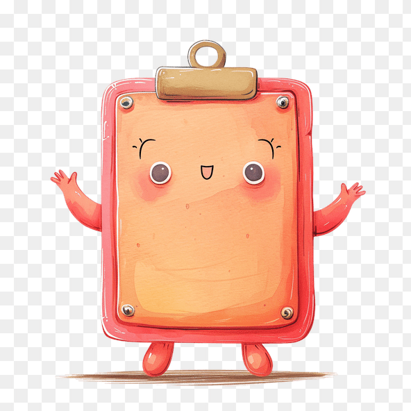 Cute Clipboard Cartoon Character Clipart