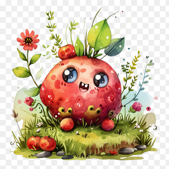 Strawberry Cartoon Illustration | Strawberry Clipart