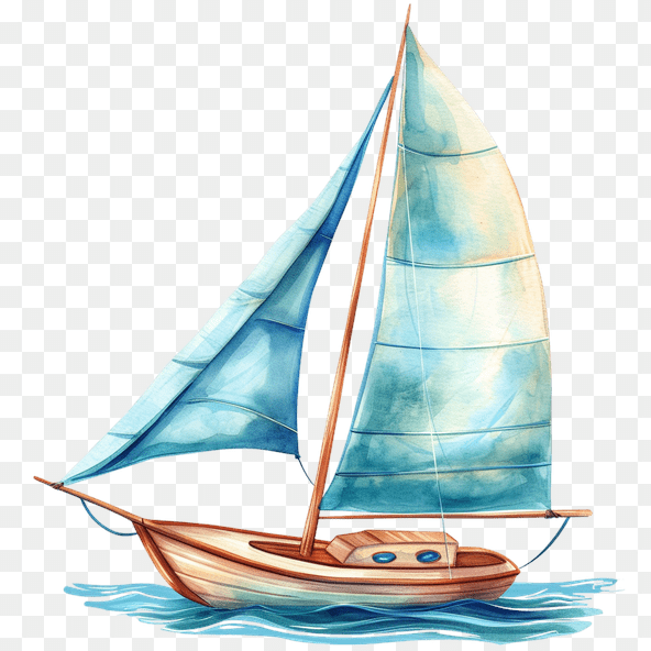 blue sailboat clipart