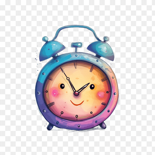 Smiling Alarm Clock Clipart