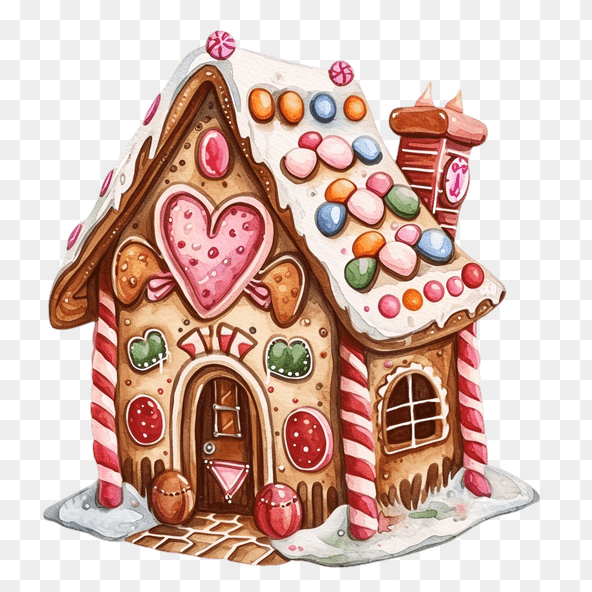 Candy Coated Gingerbread House Clipart