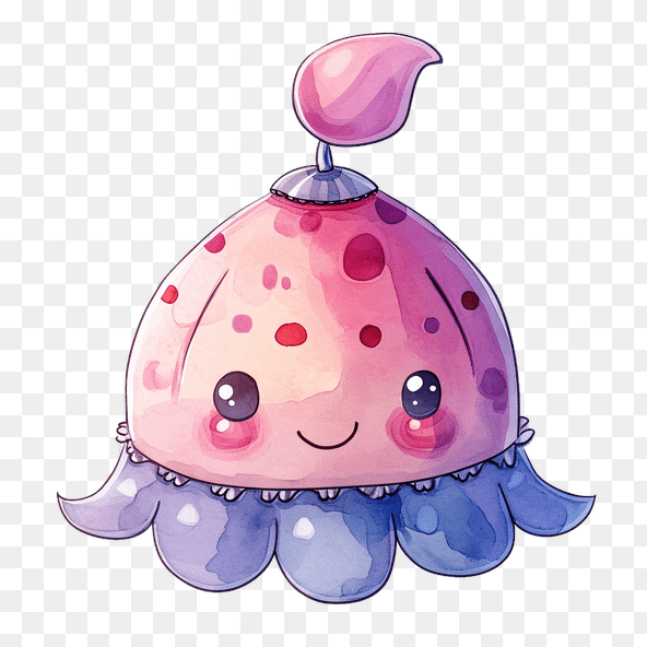 Kawaii Jellyfish Clipart