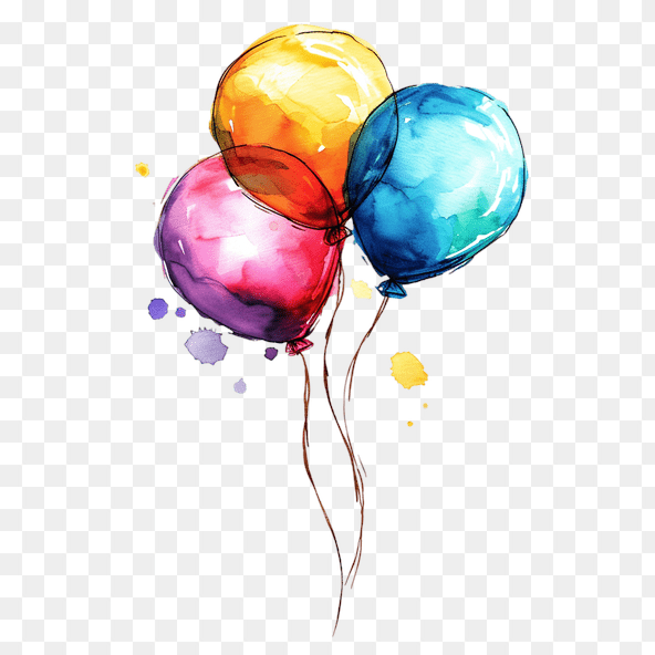 watercolor ballons clipart