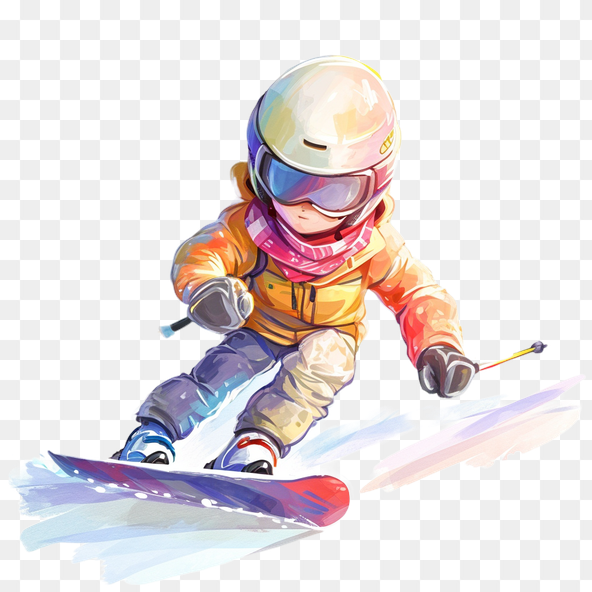 cute skier clipart