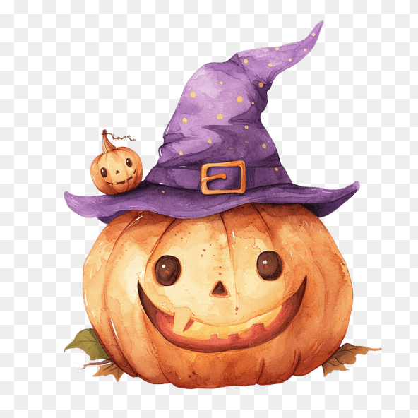 Cute Witch Pumpkin Halloween Clipart
